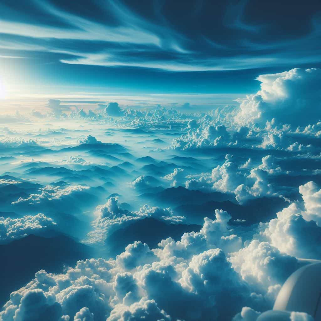 white sea of clouds.